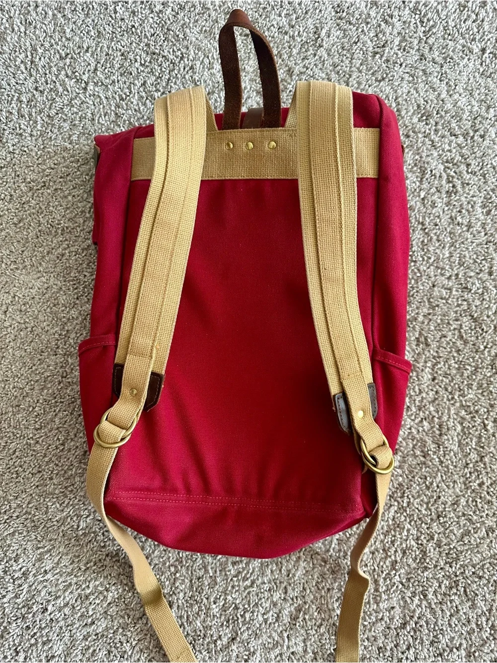 ARCHIVAL Red Canvas Roll-Top Men's Ruck sack-